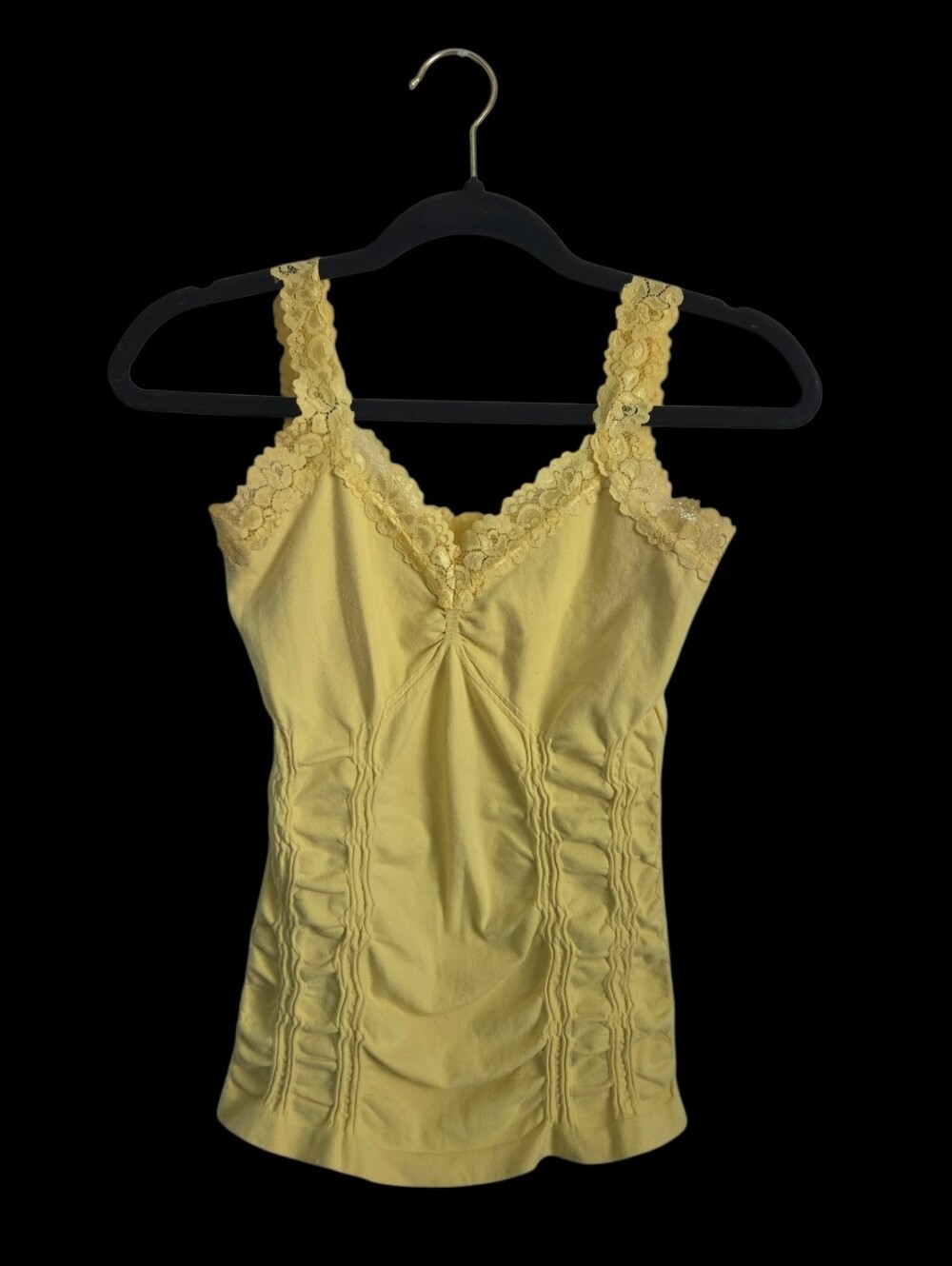M. Rena Yellow Lace-Trim Shaping Camisole